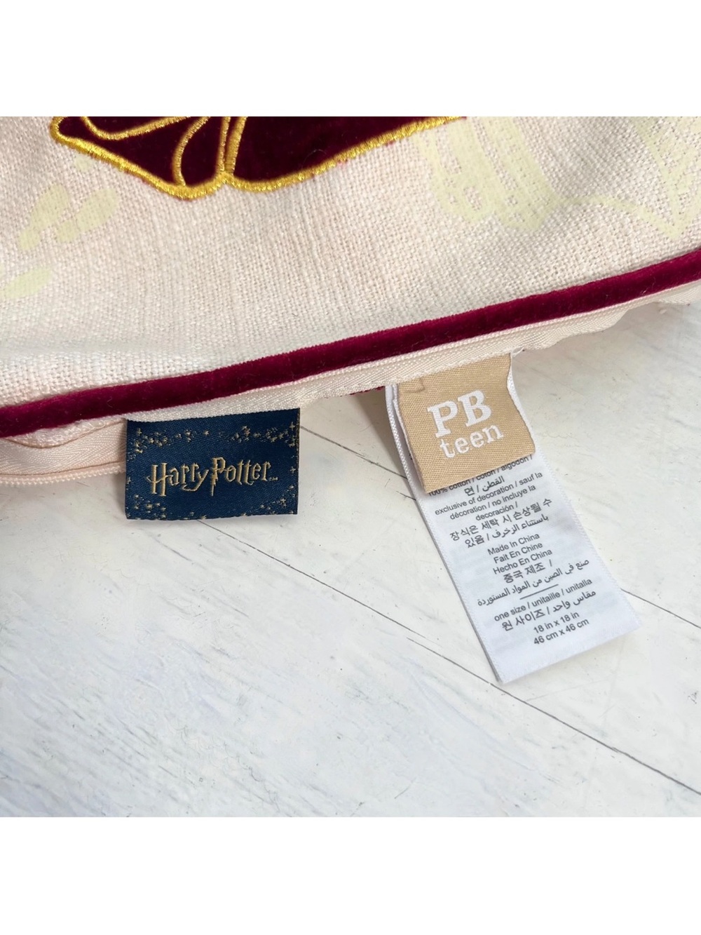 Pottery Barn Teen Harry Potter Marauders Map Pillow Cover 18x18 Glow In The Dark - Picture 8 of 13